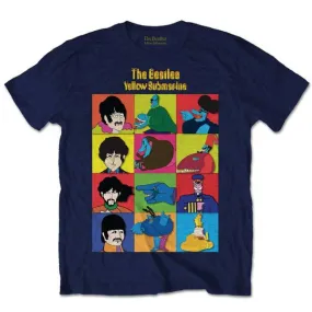 The Beatles Kids T-Shirt - Yellow Submarine Characters - Navy