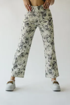 The Castana Watercolor Floral Pant in Ivory