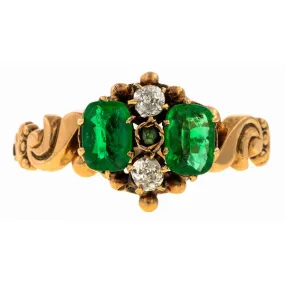 Victorian Emerald & Diamond Ring