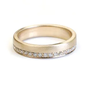 Victorian Ring Gold Diamond Band - 14k Yellow Gold, Size 6.5