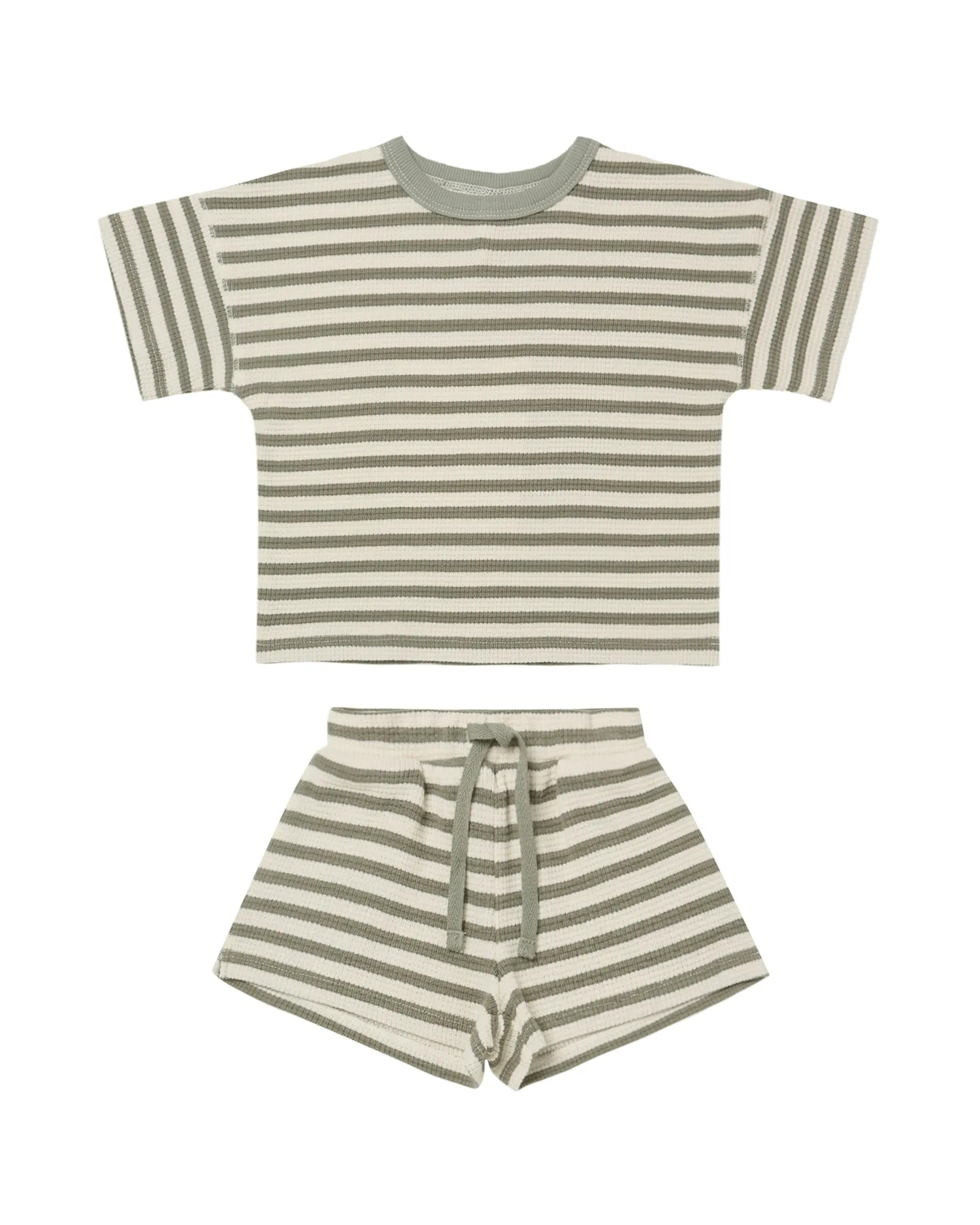 Waffle Tee   Shorts Set – Spruce Stripe