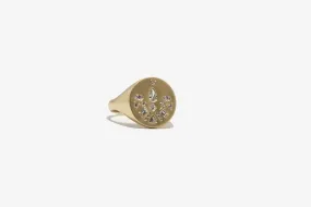  Zoe Chicco 14k Diamond Mosaic Signet Ring 